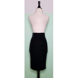 High Waist Stretch Velvet Pencil Skirt